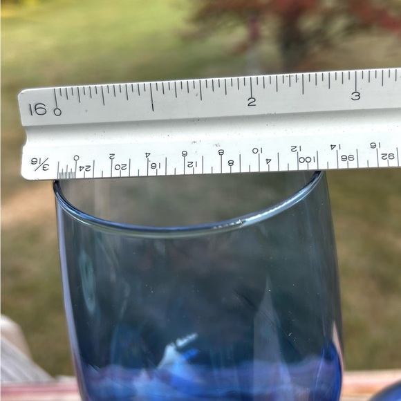 Pier 1 Cobalt Blue Balloon Clear Water Wine Goblets Stemware Set Of 3 - Picture 3 of 8